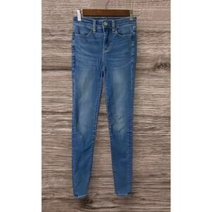 American Eagle Outfitters Blue Denim Skinny Jeans Size 00 Long